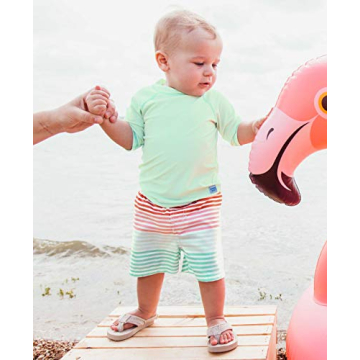 Stylish RUGGEDBUTTS Boys Stripe Swim Trunks for Summer Fun