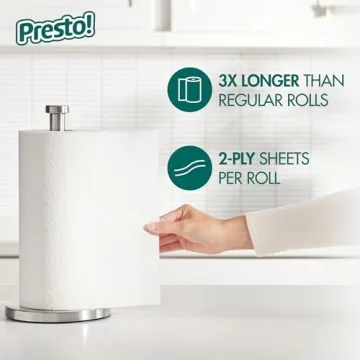 Presto! Flex-a-Size Paper Towels - 12 Huge Rolls for Easy Cleaning