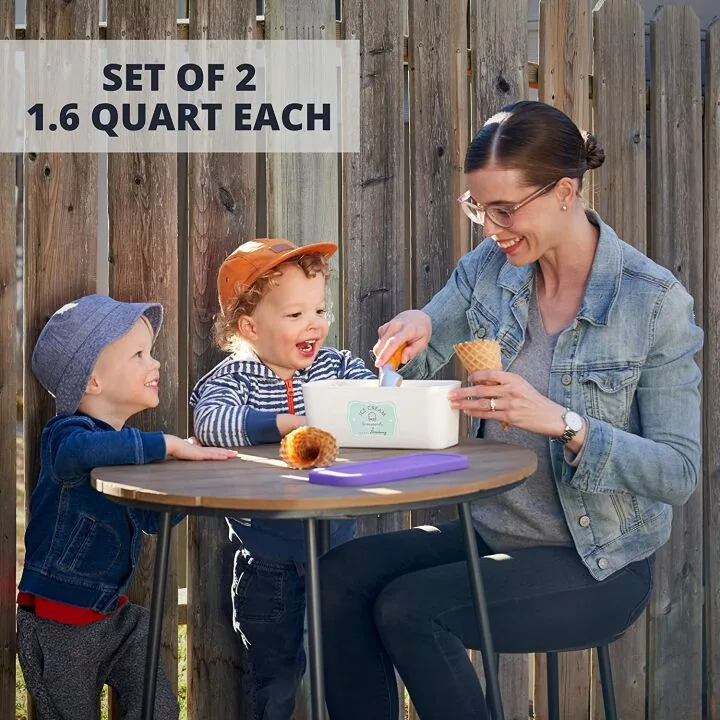 Reusable Ice Cream Tub Containers - Set of 2