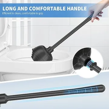 uptronic Toilet Plunger and Brush Combo Set for Effortless Cleaning