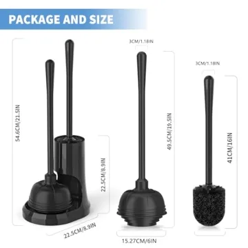uptronic Toilet Plunger and Brush Combo Set for Effortless Cleaning