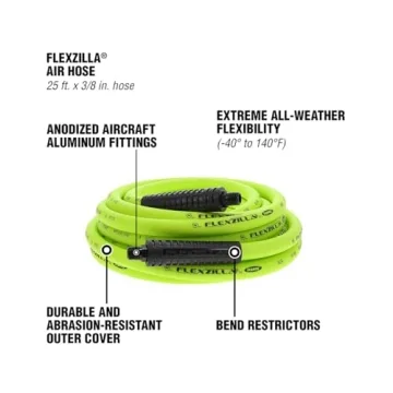 Flexzilla Air Hose - Lightweight, Durable, 25 ft & 3/8 in