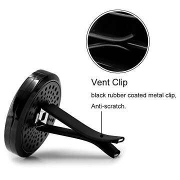 RoyAroma 2PCS Black Car Essential Oil Diffuser Locket