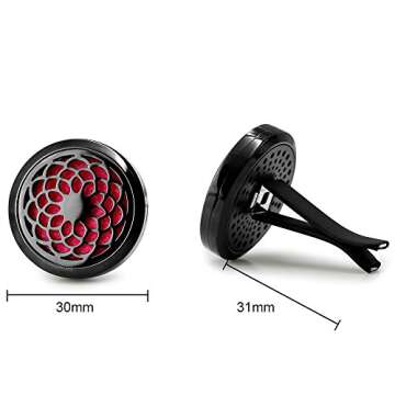 RoyAroma 2PCS Black Car Essential Oil Diffuser Locket