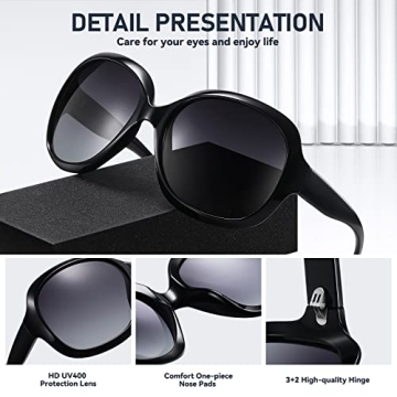 Trendy Tnnaiko Oversized Polarized Sunglasses with Protection