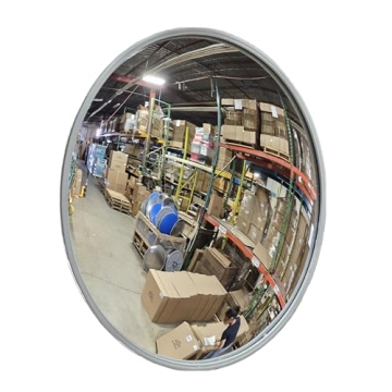 Vision Metalizers 26” Acrylic Outdoor Convex Security Mirror for Safety and Visibility