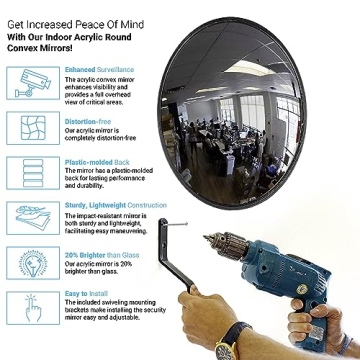 26" Acrylic Convex Safety Mirror for Driveways and Parking