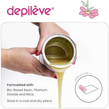 Depileve Hair Removal Wax - Pearl Rosin Full-Body Wax - Ideal for Dry, Flaking Skin - Soft and Gentle Waxing Pearls - Moisturizing Strip Wax - 14 oz