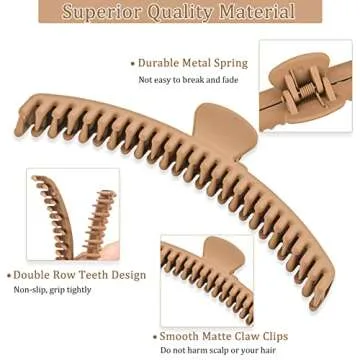 Hold Everything Hair Claw Clips Perfect for Thick and Thin Hair Straight and Curly Strong Clip Non-Slip 6 Colors Double Row Teeth Hair Claw Clips With 52 teeth Valentine's Day Gifts