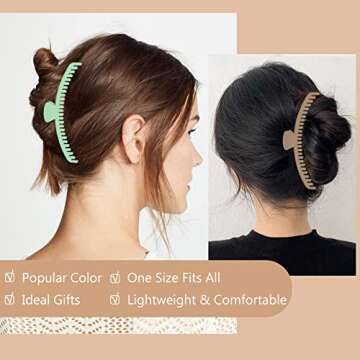 Hold Everything Hair Claw Clips Perfect for Thick and Thin Hair Straight and Curly Strong Clip Non-Slip 6 Colors Double Row Teeth Hair Claw Clips With 52 teeth Valentine's Day Gifts