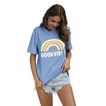 YEXIPO Women's Funny Letter Graphic Tees for Summer