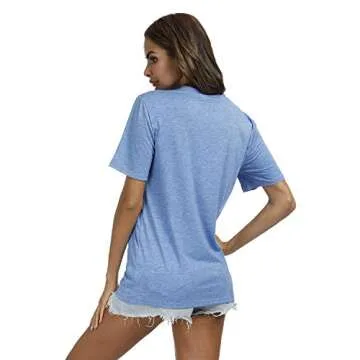 YEXIPO Women's Funny Letter Graphic Tees for Summer