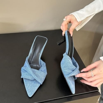 Chic BOTRENT Women's Denim Kitten Heels for Every Occasion