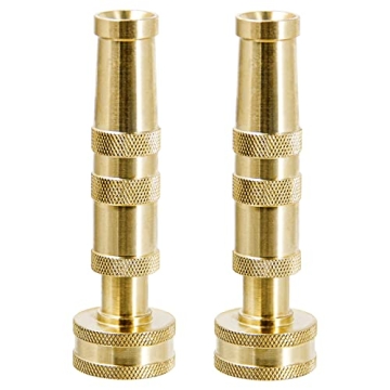 Twinkle Star Heavy-Duty Brass Adjustable Twist Hose Nozzle - 2 Pack for Versatile Gardening Tasks