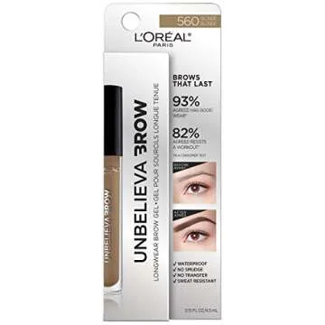 L'Oreal Paris Unbelieva-Brow Longwear Waterproof Tinted Brow Gel, Smudge-resistant, Transfer-Proof, ...