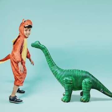 Jet Creations Inflatable 48” L Brachiosaurus Dinosaur Toy, Green Prehistoric Animal, Garden Decor, Photo Prop, Jurassic Theme Decoration, 1pc