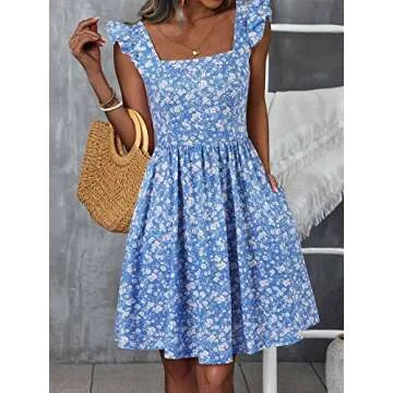 Loemes Floral Summer Dress for Women - Casual Beach Wear