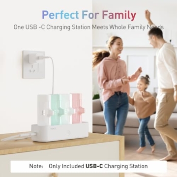 iWALK Charger Station for Portable Charger 4500mAh, 4800mAh, 5000mAh Power Bank for iPhone Charging Station Multiple USB-C Family-Sized Charger Station for Home(Station Only), White