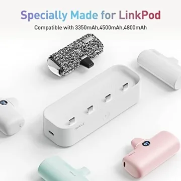 iWALK Charger Station for Portable Charger 4500mAh, 4800mAh, 5000mAh Power Bank for iPhone Charging Station Multiple USB-C Family-Sized Charger Station for Home(Station Only), White