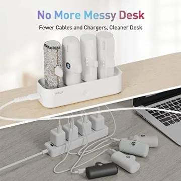 iWALK Charger Station for Portable Charger 4500mAh, 4800mAh, 5000mAh Power Bank for iPhone Charging Station Multiple USB-C Family-Sized Charger Station for Home(Station Only), White