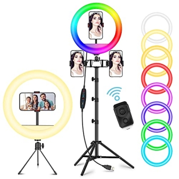 12" RGB Selfie Ring Light with Tripod Stand for Creators