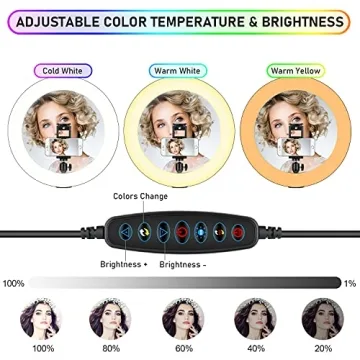 12" RGB Selfie Ring Light with Tripod Stand for Creators