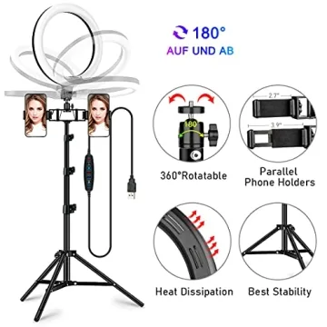 12" RGB Selfie Ring Light with Tripod Stand for Creators