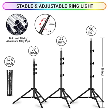 12" RGB Selfie Ring Light with Tripod Stand for Creators