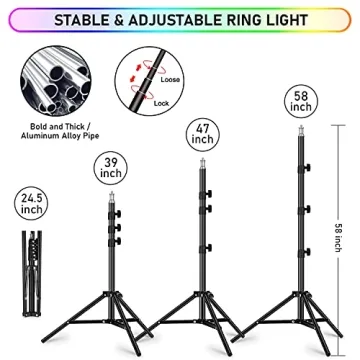 12" RGB Selfie Ring Light with Tripod Stand for Creators