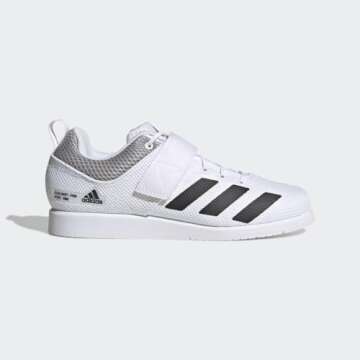 adidas Unisex-Adult Powerlift 5 White/Black/Grey 10.5 Adult