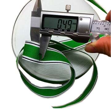 White Black Green Grosgrain Stripe Ribbon for Crafts