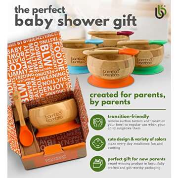 Bamboo Baby Bowl and Plate with Suction for Kids