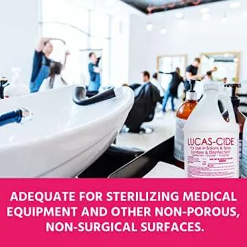 LUCAS-CIDE Salon and Spa Disinfectant Multipurpose Surface Sanitizer, Hospital Grade, EPA Disinfectant Cleaning Supplies Solution 1 Gallon - Pink