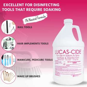 LUCAS-CIDE Salon and Spa Disinfectant Multipurpose Surface Sanitizer, Hospital Grade, EPA Disinfectant Cleaning Supplies Solution 1 Gallon - Pink