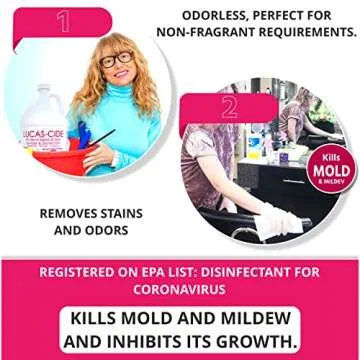 LUCAS-CIDE Salon and Spa Disinfectant Multipurpose Surface Sanitizer, Hospital Grade, EPA Disinfectant Cleaning Supplies Solution 1 Gallon - Pink