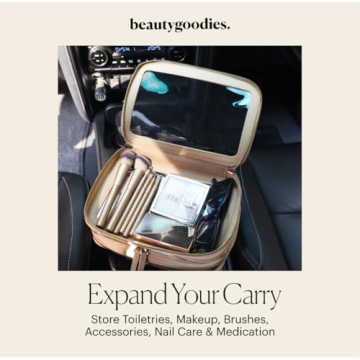 Beige Clear Makeup Bag with Zipper Organizer for Women