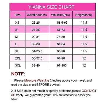 YIANNA Waist Trainer for Women Latex Underbust Waist Corsets Cincher Hourglass Body Shaper 4 Hooks, (Size M, Black)