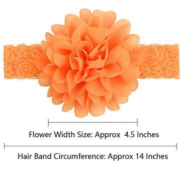 WillingTee 20pcs Baby Girls Headbands Chiffon Flower Soft Stretchy Hair Band Hair Accessories for Baby Girls Newborns Infants Toddlers and Kids