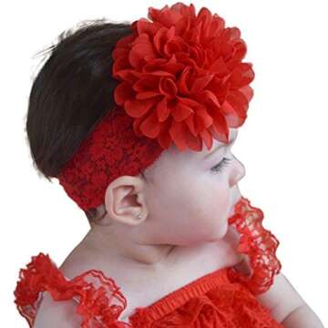 WillingTee 20pcs Baby Girls Headbands Chiffon Flower Soft Stretchy Hair Band Hair Accessories for Baby Girls Newborns Infants Toddlers and Kids