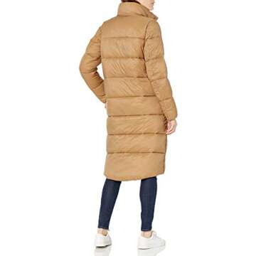 Amazon Essentials Women's Lightweight Full-Zip Water-Resistant Long Cocoon Puffer Winter Coat, Mushr...