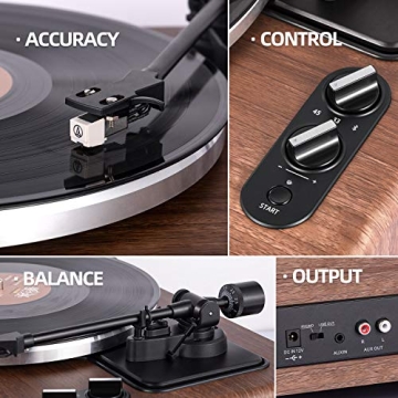 High Fidelity Belt Drive Turntable with Bluetooth