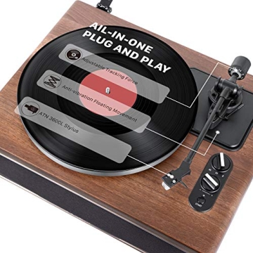 High Fidelity Belt Drive Turntable with Bluetooth