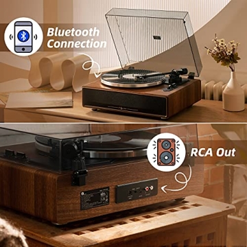 High Fidelity Belt Drive Turntable with Bluetooth