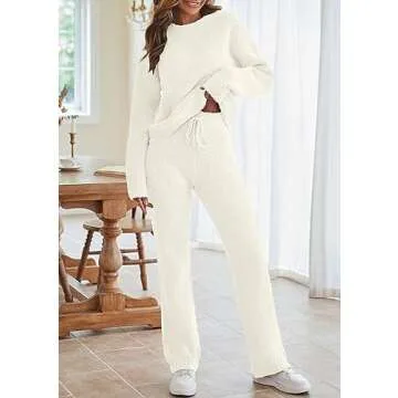 MEROKEETY Women's Fuzzy Fleece Loungewear Set - Cozy Style
