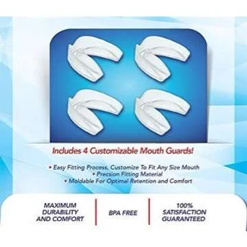 Pro Teeth Whitening Trays- 4 Pack - No BPA - Safe Clear Color - No Color Additive - Precision Fit Material- Fit Any Mouth Size - Custom Fit - Free carrying case included