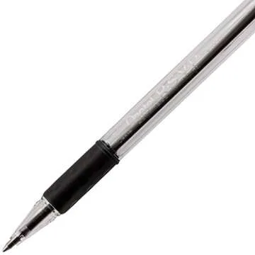Pentel® R.S.V.P.® Ballpoint Pens, Fine Point, 0.7 mm, Clear Barrel, Black Ink, Pack Of 5