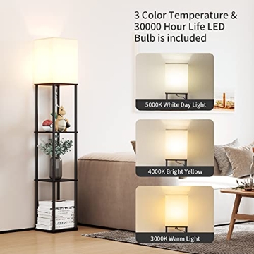 Modern SUNMORY Floor Lamp with Shelves for Your Home