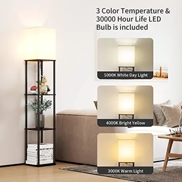 Modern SUNMORY Floor Lamp with Shelves for Your Home