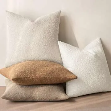 MIULEE Decorative Throw Pillow Covers - Textured Boucle Set