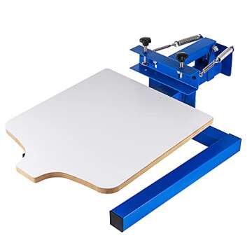 SHZOND Screen Printing Press 1 Color 1 Station Silk Screen Printing Machine 21.7" x 17.7" Removable Pallet Screen Printing Machine Press for T-Shirt DIY Printing